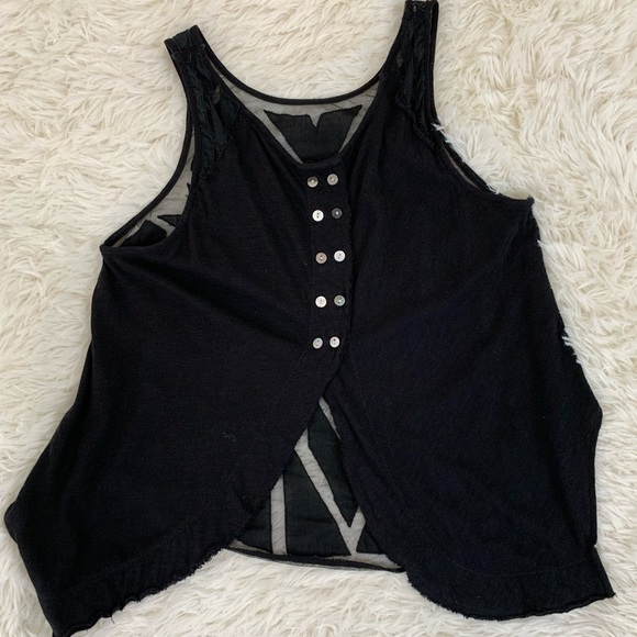 Free People Ginger Cutwork Top, sleeveless, Black, XS - Picture 13 of 15